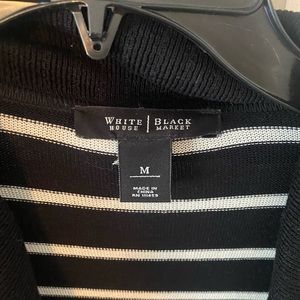 WHBM black and white striped cardigan